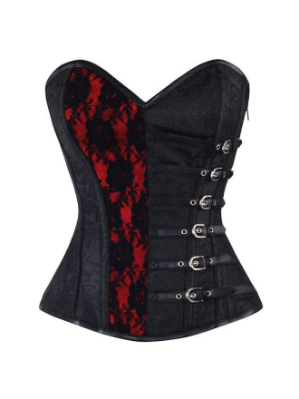 Gothic-Corsage Vollbrust Brokat "Agbeze" Vorn